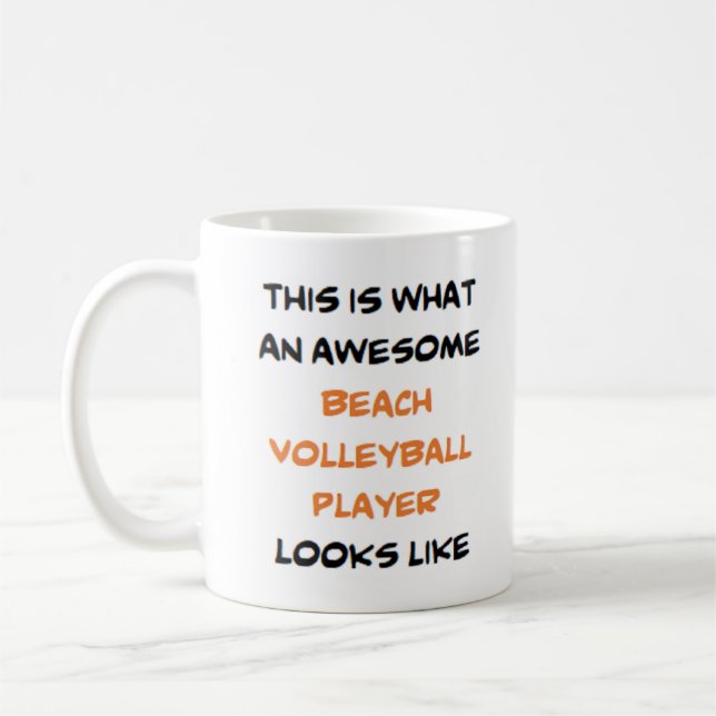 Beachvolleyball-Spieler, phantastisch Kaffeetasse (Links)