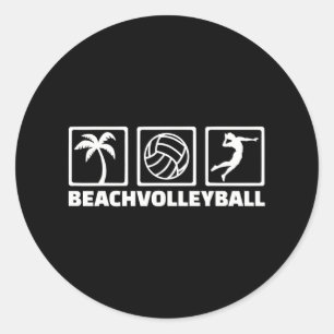 Beachvolleyball-Symbole Runder Aufkleber