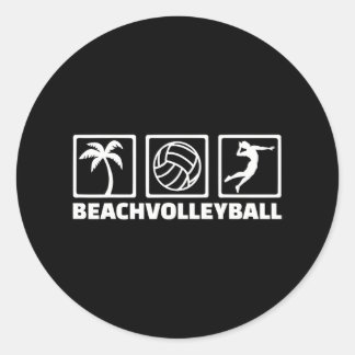 Beachvolleyball-Symbole Runder Aufkleber