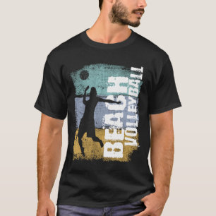 Beachvolleyball Vintage Retro Volleyballspieler T-Shirt