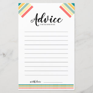 Beachy Baby Shower Advice Card