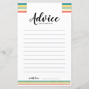 Beachy Baby Shower Advice Card