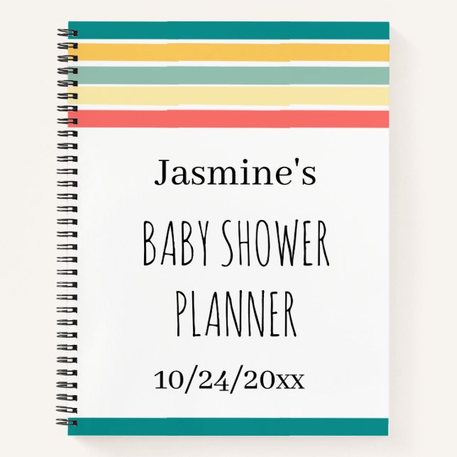 Beachy Baby Shower Planner Notizbuch (Vorderseite)