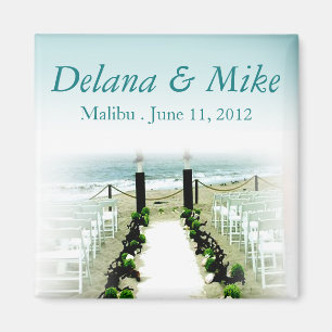 Beachy Beach Wedding Gefallen Keepake Magnet
