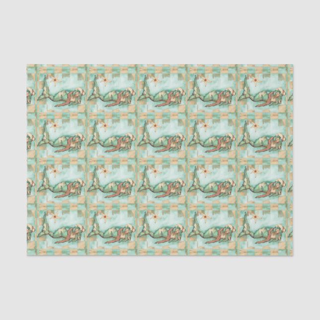 Beachy blaues Aqua Seidenpapier (Vorderseite)