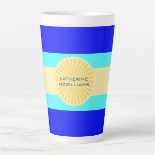 Beachy Bliss: Ocean Blues and Sunny Hues-Stripes- Milchtasse