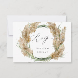 Beachy Boho Pampas Grass w Meal UAWG 2 RSVP Karte