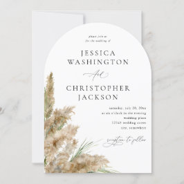 Beachy Boho Pampas Grass Wedding V2 Arch Einladung