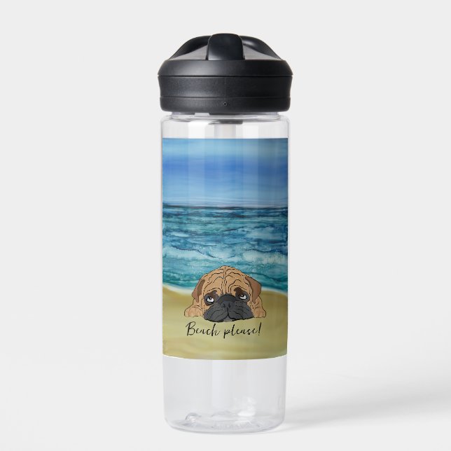 Beachy Bulldog Puppy Water Flasche (Vorderseite)