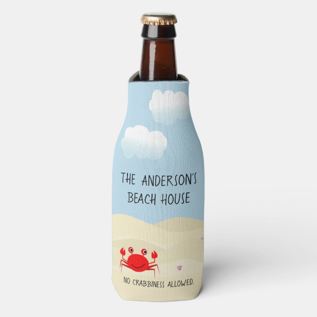 Beachy Crab Personalisiert Flaschenkühler (Flaschenvorderseite)