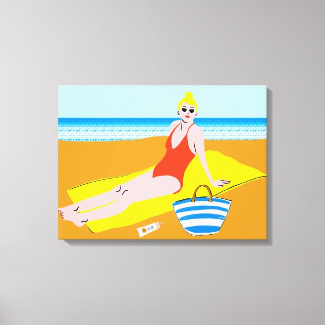 Beachy Keen - Gelb Leinwanddruck (Vorderseite)
