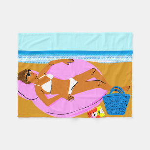 Beachy Keen - Rosa Fleecedecke