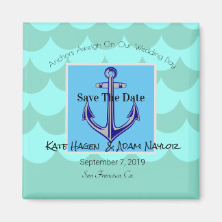 Beachy Nautical Anchor speichern das Date Magnet