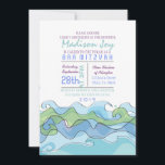 BEACHY Ocean Wave Bar Bat Mitzvah Einladung<br><div class="desc">Alle meine Designs sind One-OF-A-KIND Originalkunstwerke,  die von mir entworfen wurden! Sie können sie nur hier finden! Sie können mich jederzeit per E-Mail erreichen unter: Marlalove@hotmail.com</div>