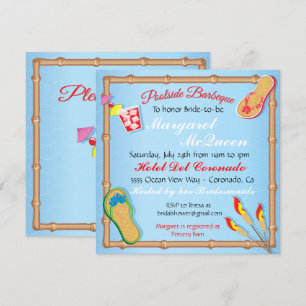 Beachy Poolside GRILLEN Bridal Dusche Einladung