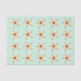 Beachy Starfish auf Aqua bringt Seidenpapier