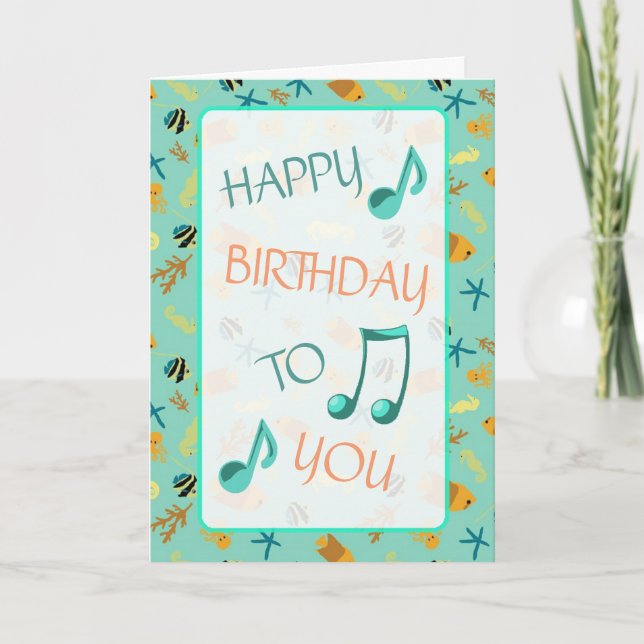 Beachy Themed Happy Birthday Card Karte (Vorderseite)
