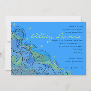 BEACHY WAVE Bar Invitation Bat mitzvah