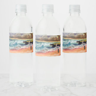Beachy Wedding Water Bottle Gift