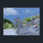 Beachzaun & Dunes Weihnachtslicht Feiertagspostkarte<br><div class="desc">Weihnachten mit Drehung. tropische Themenurlaube für diejenigen von uns,  die in wärmeren Klimazonen leben und Schnee nicht persönlich sehen werden für die Ferien. Weihnachten ist ein Geist,  keine Temperatur!</div>