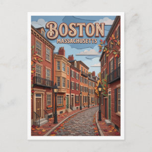 Beacon Hill Boston Massachusetts Postkarte