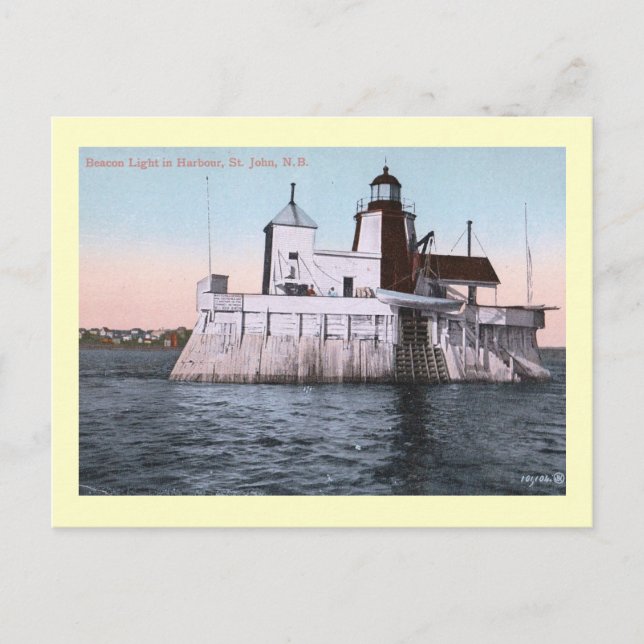 Beacon Light House St. John, New Brunswick, Kanada Postkarte (Vorderseite)