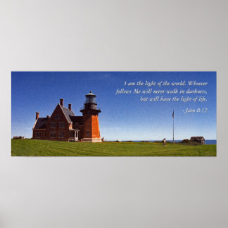 Beacon of Southeast Block Island ( With Words)) Poster