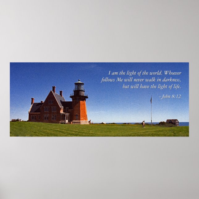 Beacon of Southeast Block Island ( With Words)) Poster (Vorne)
