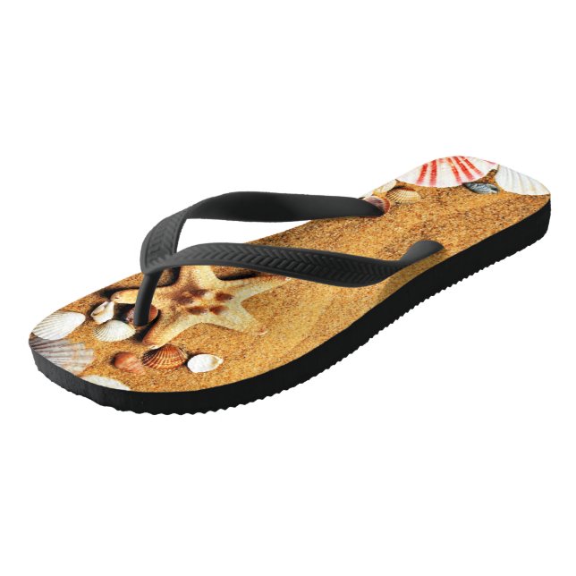 Beacy Flip Flops mit Strandbild (Schrägansicht)