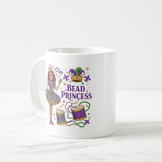 Bead Princess - Mardi Gras Kaffeetasse (Vorderseite Links)