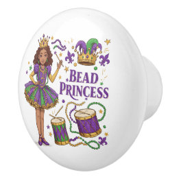 Bead Princess - Mardi Gras Keramikknauf