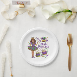 Bead Princess - Mardi Gras Pappteller