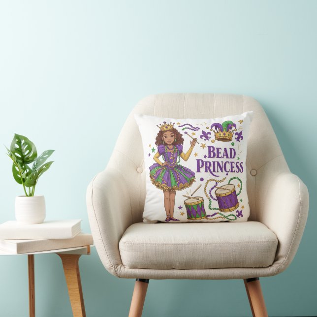 Bead Princess - Mardi Gras Throw Kissen (Stuhl )