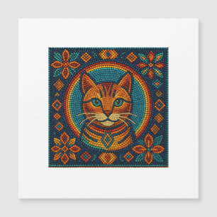 Beaded Kitten Look Design Magnetkarte