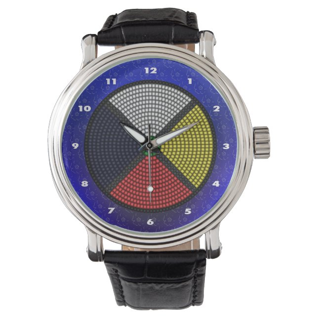 Beaded Medicine Wheel Armbanduhr (Vorderseite)