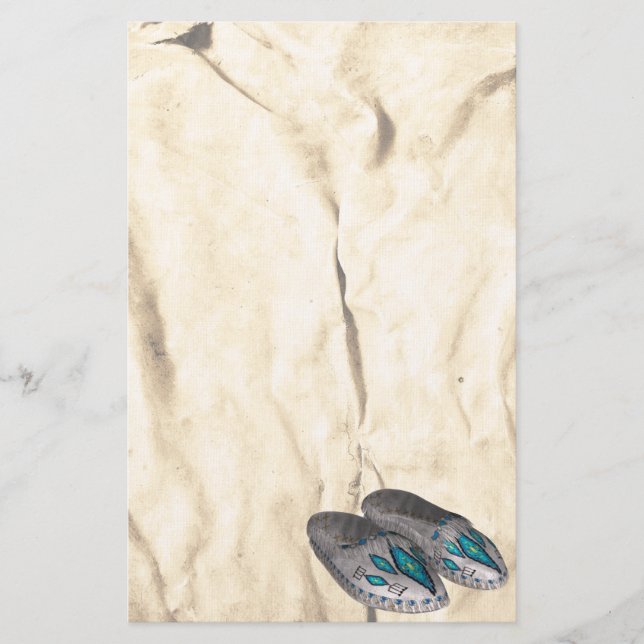 Beaded Moccasins Native American Stationery Briefpapier (Vorderseite)