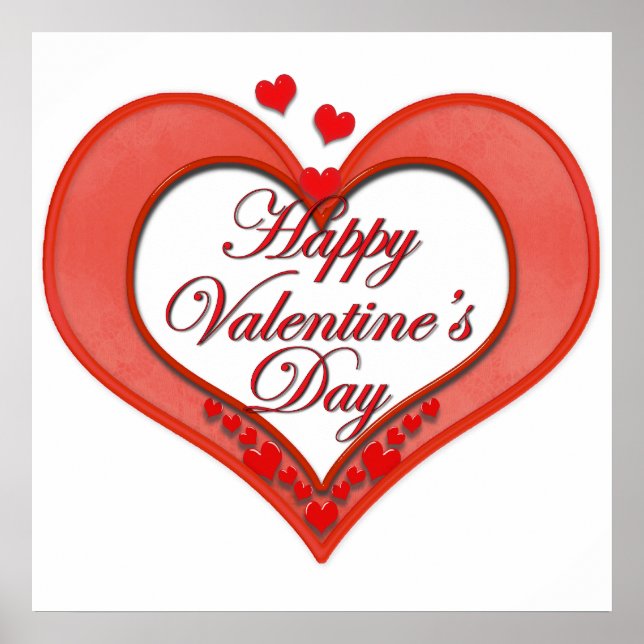 Beaded Red Heart Valentine Poster (Vorne)