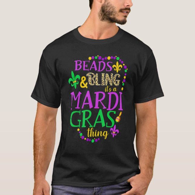 Beads & Bling It's a Mardi Gras Thing Leopard Mard T-Shirt (Vorderseite)