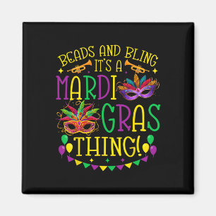 Beads Bling Mardi Gras Thing Carnival Party Männer Magnet