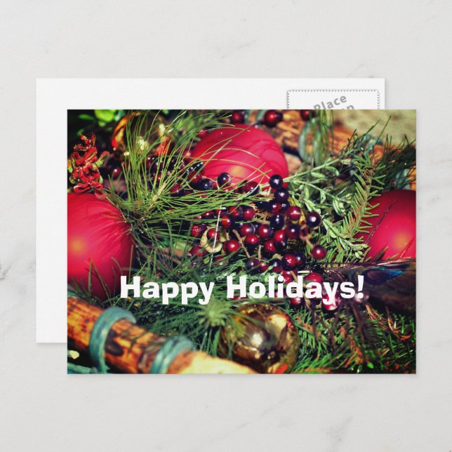 Beads Boules Evergreens Noël Carte postale (Devant / Derrière)