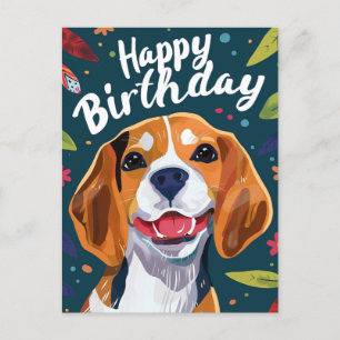 Beagle Alles Gute zum Geburtstag  Postkarte