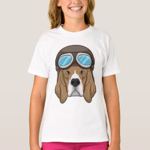 Beagle als Pilot mit Pilotin T-Shirt