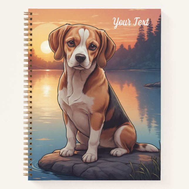 Beagle am See Notizbuch (Vorderseite)