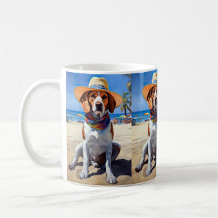 Beagle am Strand, Sommergeschenk für Hundefreunde Kaffeetasse