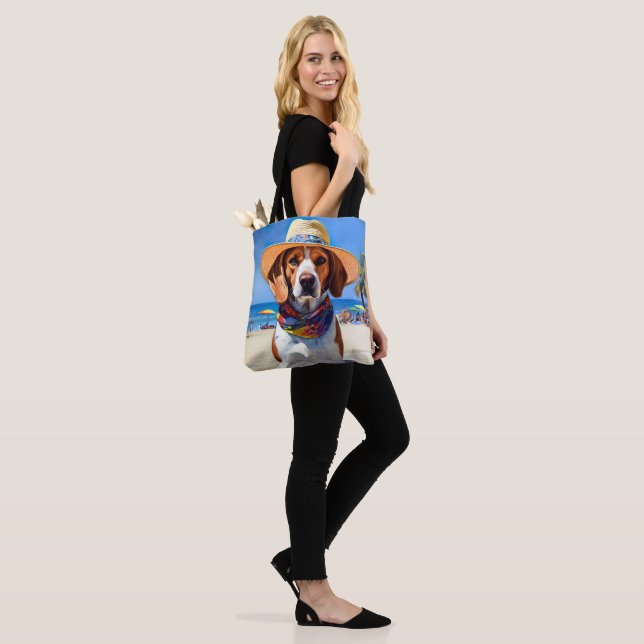 Beagle am Strand, Sommergeschenk für Hundefreunde Tasche (Am Model)