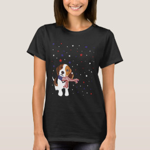 Beagle American Flag Scarf Patriotic T-Shirt