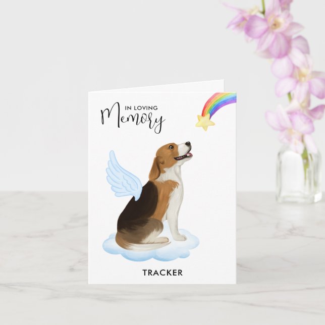 Beagle Angel Dog Memorial Pet Loss Beileid Karte (Orchidee)