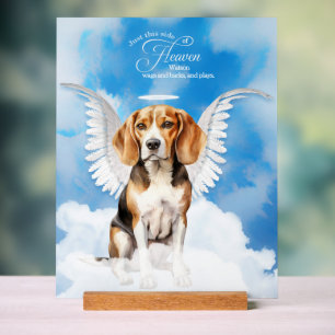 Beagle Angel Dog Name Pet Memorial Acrylschild