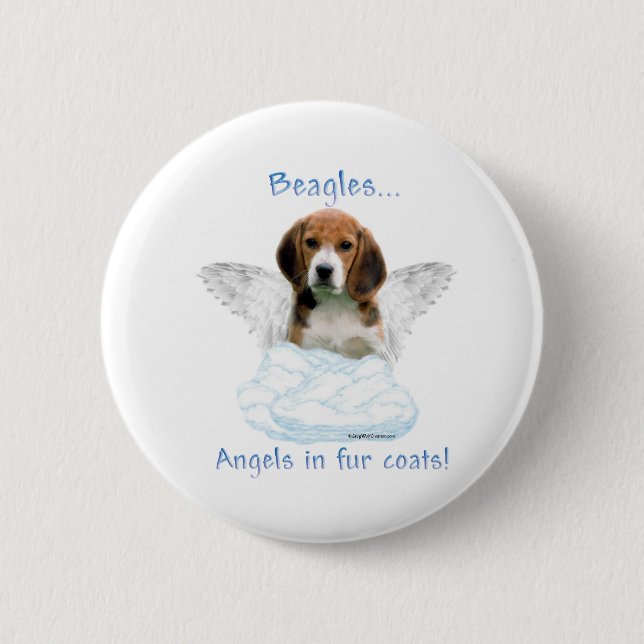 Beagle Angel - Schaltfläche Button (Vorderseite)