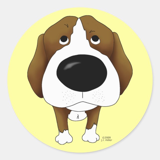 Beagle-Aufkleber Runder Aufkleber (Vorderseite)